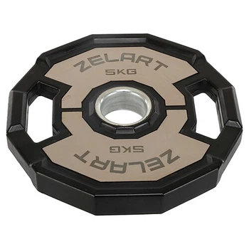 Диски (млинці) гумові 2 Handle з металевою втулкою внутрішній ø51 мм Zelart TA-4792-5 5 кг Чорний