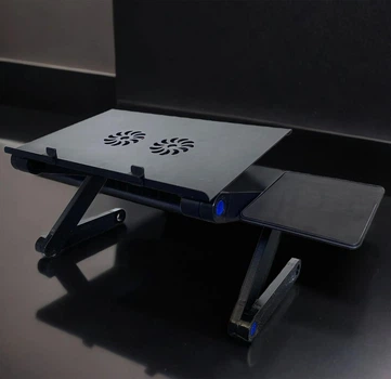Столик для ноутбука Laptop Table T8 портативна підставка з вентилятором Чорний 1SIZE (999916)