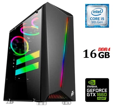 Игровой ПК Dtop Gaming i596 Tower / Intel Core i5-9400F (6 ядер по 2.9 - 4.1 GHz) / 16 GB DDR4 / 480 GB SSD / nVidia GeForce GTX 1660 Super, 6 GB GDDR6, 192-bit / 500W