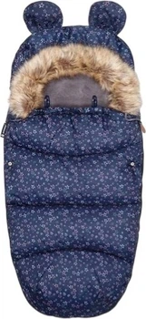 Śpiworek ciepły Springos SB0043 do wózka gondoli na sanki z futerkiem uszkami premium 90 cm Granatowy (5907719442273)