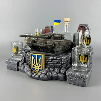 Набор для виски штоф со стопками "Т-64 БВ" PREMIUM | Подарок для сына, мужа, брата PA_1022_3