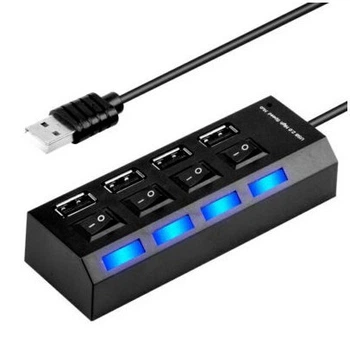 USB HUB M-Tech Кнопка живлення 4 порти для підключення пристроїв та розширення можливостей комп'ютера