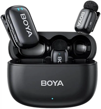 Беспроводной микрофон BOYA Mini-18 для записи звука с шумоподавлением и длительным временем работы до 30 часов