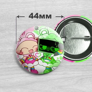 Значок Шелли и Ви из Роблокс игры Dandy's World / Мир Денди | Денди Ворлд. №53. 44мм