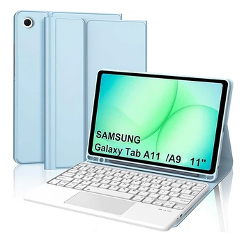 Чохол із Bluetooth - клавіатурою і мишкою Magnet Flip Cover для Samsung Galaxy Tab A11 / A9 блакитний