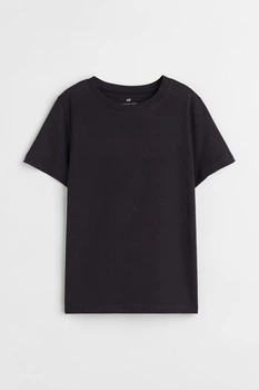 Футболка H&M базова для хлопчика 10-12 зріст 146-152 чорна