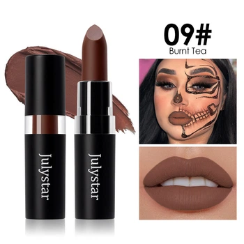 Губна помада julystar №9 Коричневая Matte Lipstck Burnt Tea