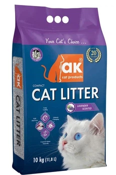 Наполнитель гигиенический бентонитовый AK Cat Products Cat Litter для кошек с ароматом лаванды 10 кг