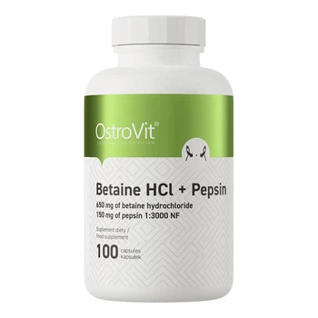 Бетаїн HCl + Пепсин 100 капсул Ostrovit Betaine HCl + Pepsin 100 caps