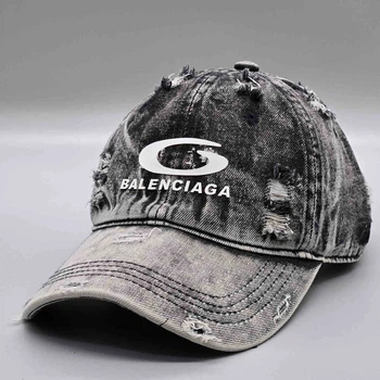 Кепка Balenciaga дранка рванка рвана потерта Чорний