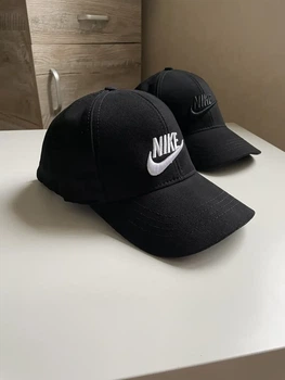 Бейсболка кепка Nike Найк черная с белым логотипом