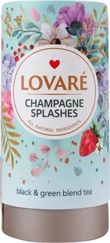 Чай Lovare брызги шампанского черный+зеленый 80 г к/б