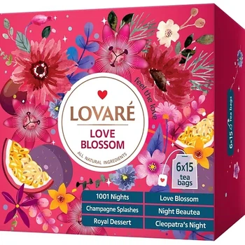 Набор чая Lovare love blossom 6 видов 90 пакетиков