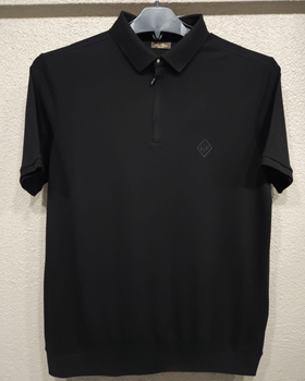 Чоловіча футболка- поло батальна з коротким рукавом Loro Piana чорний 7XL (0693)