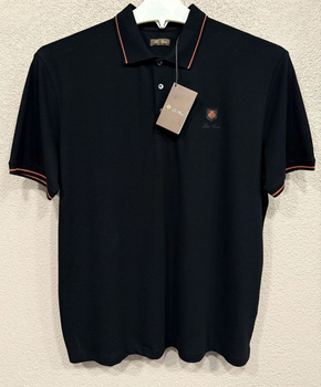 Чоловіча футболка- поло батальна з коротким рукавом Loro Piana чорний 3XL (0911)