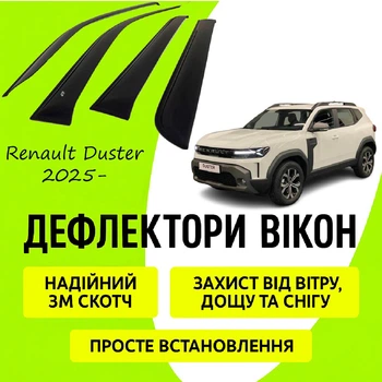 Дефлекторы боковых окон Renault Duster 2025- ветровики
