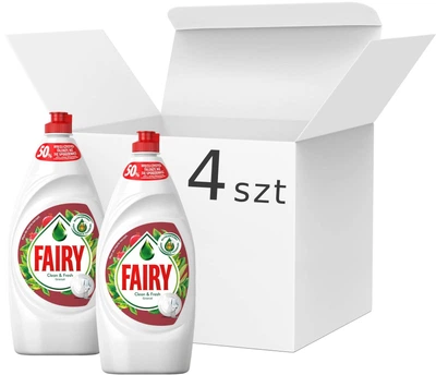 Засіб для миття посуду Fairy Clean & Fresh Granat 4х900 мл (4015400958093/4)