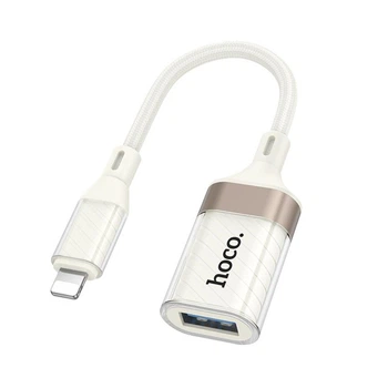 Адаптер переходник Hoco UA39, Lightning to USB 2.0, apricot
