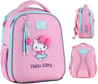 Рюкзак школьный Kite 555S Hello Kitty для девочки Розовый 36.5x27x15.5см 14 л Ортопедический каркасный 1-4 класс (HK26-555S-1)