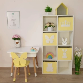 Стеллаж для игрушек и книг на 8 ячеек Gap ST8 White-Yellow