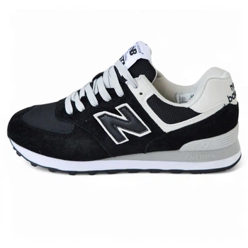 Женские кроссовки повседневные NB 574 Classic Black White 37 (23,5 см) Черный