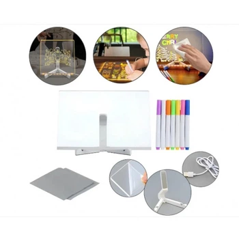 Світлодіодна дошка для малювання та нічник UKC DIY Lamp з USB + фломастери (20*30 см)