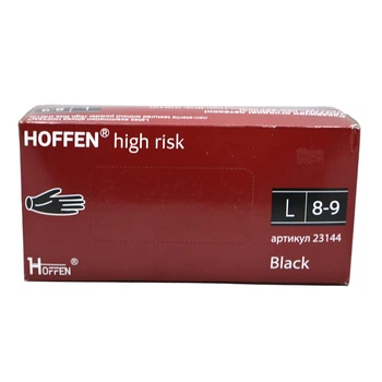 Рукавиці латексні Hoffen 50шт Л Чорні