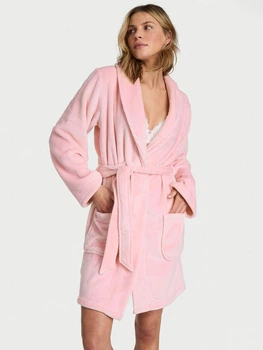 Халат жіночий махровий теплий зимовий Victoria's Secret 27056067 M/L Рожевий (2963319873316)