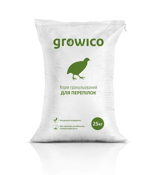 Комбікорм для Перепелів Growico Гровер 25 кг