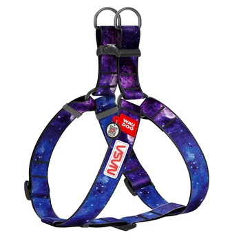 Шлея для собак регулируемая WAUDOG Nylon рисунок NASA21 размер XL анатомическая нейлоновая для овчарок кане-корсо ротвейлеров доберманов с QR паспортом 324-0148