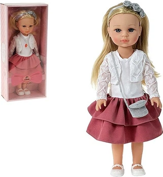 Лялька Adar блондинка в бордовій спідниці говорить і співає польською мовою 38 см 61551 (5901271615519)