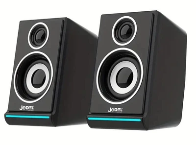 Колонки для компьютера черные JEDEL S-578 RGB USB + Jack 3.5 мм