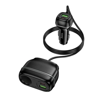 Разветвитель прикуривателя Hoco Z59A с USB-C и USB-A для автомобиля 4 порта 30W 18W зарядка устройств