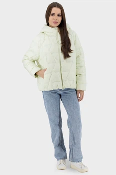 Жіночий прямий пуховик casual з качиним пухом та капюшоном Basic (м'ята, M), 116907, 116854