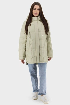 Жіноча осіння куртка casual з біопухом і капюшоном Snow Owl (оливковий, XL), 117034, 116977