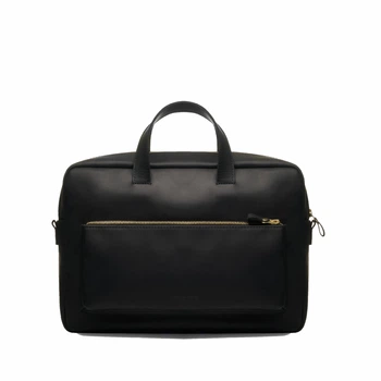 Кожаная сумка для ноутбука из винтажной кожи INCARNE Biz 16-17" - 41x29x9.5 см Черный
