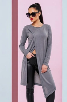 Дизайнерская кофта - туника к джинсам Fashion M серый 43336018