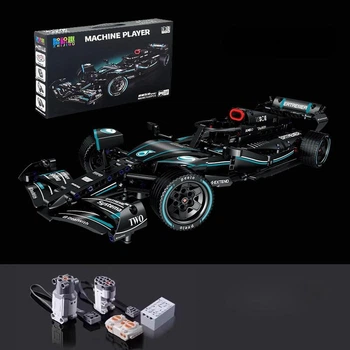 Конструктор на радиоуправлении 1:10 Mercedes-AMG F1 56 см Формула 1 гоночная машина с мотором и пультом черная