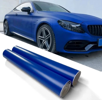 Матовая виниловая пленка для авто ширина 40 см длина 150 см Dark Blue