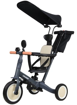 Велосипед-биговел детский Tri-Cycle 5in1 Versa 5 в 1 на EVA колесах, с отцовской ручкой защитным бортиком трехколесный трансформер синий