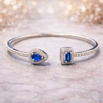 Браслет Квадрат-Крапля Silver-Blue