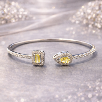 Браслет Квадрат-Крапля Silver-Yellow