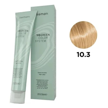 Фарба для волосся без аміаку тон-в-тон з екстрактом меду Kemon Yo Color System Yo Green 10.3 Золотистий платиновий блонд 60 мл