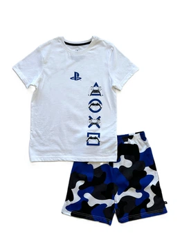 Піжама (домашній костюм) Primark футболка + шорти Play Station біло-синя, 8-9р., 134см