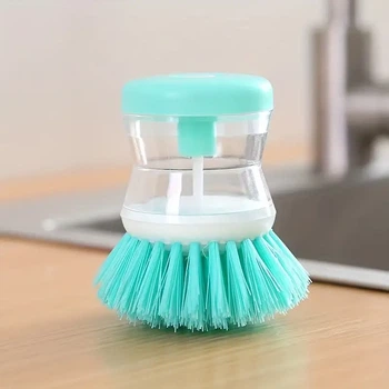 Щітка для миття посуду Economix Cleaning з дозатором бірюзовий