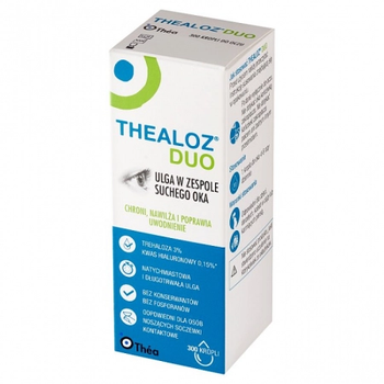 Теалоз Дуо Thealoz Duo 3% 10 мл – капли для глаз при синдроме сухого глаза с трегалезой и гиалуроновой кислотой