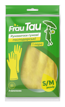 Рукавички гумові FRAU TAU унів. S/M (малі/середні)