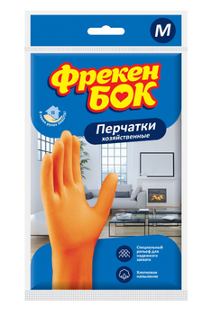 Рукавички гумові Фрекен БОК унів. помаранчеві M (середні)