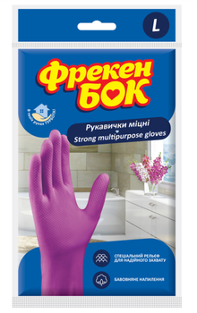 Рукавички гумові Фрекен БОК унів. рожеві L (великі)
