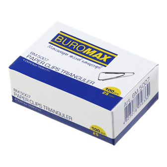 Скріпки 25мм BUROMAX 5007 трикутні 100шт. (10/500) /BM.5007/